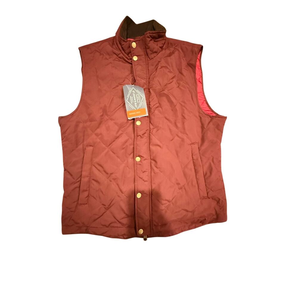 St. John's Bay Men's Autumn Burgundy Quilted Riding Casual Vest Size Medium NWT